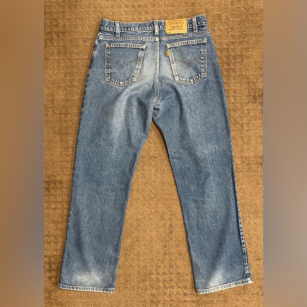 Vintage Levis 518 Jeans Mens 33x30 Relaxed Denim Orange Tab USA Made 90s